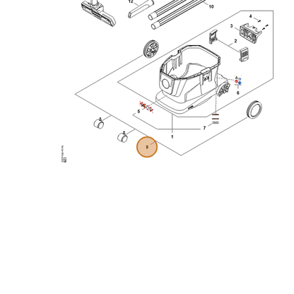 STIHL part SE01-007-2100 — IPL diagram snippet (6x zoom, amber highlight)