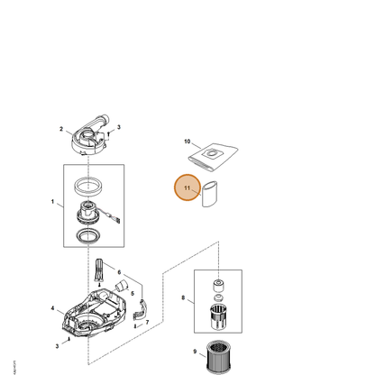 STIHL part SE01-502-6900 — IPL diagram snippet (6x zoom, amber highlight)