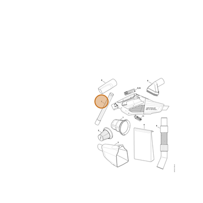 STIHL part SE01-503-1600 — IPL diagram snippet (6x zoom, amber highlight)