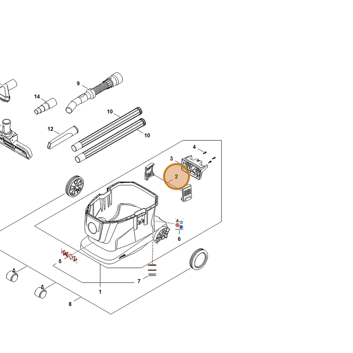 STIHL part SE01-790-8600 — IPL diagram snippet (6x zoom, amber highlight)