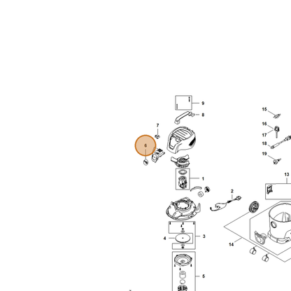 STIHL part SE01-967-1500 — IPL diagram snippet (6x zoom, amber highlight)