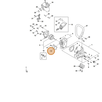 STIHL part TA02-141-3400 — IPL diagram snippet (6x zoom, amber highlight)