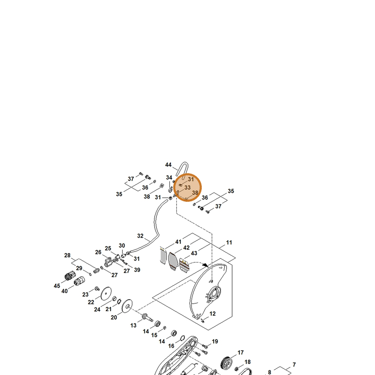 STIHL part TA02-677-8200 — IPL diagram snippet (6x zoom, amber highlight)