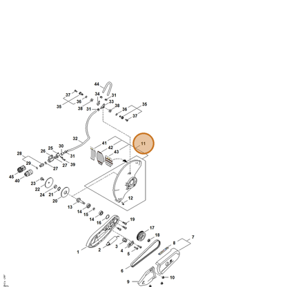 STIHL part TA02-700-8111 — IPL diagram snippet (6x zoom, amber highlight)