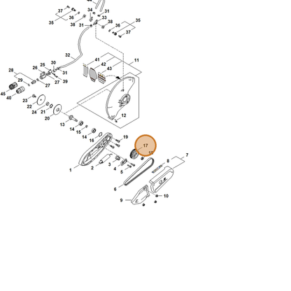 STIHL part TA02-764-8510 — IPL diagram snippet (6x zoom, amber highlight)