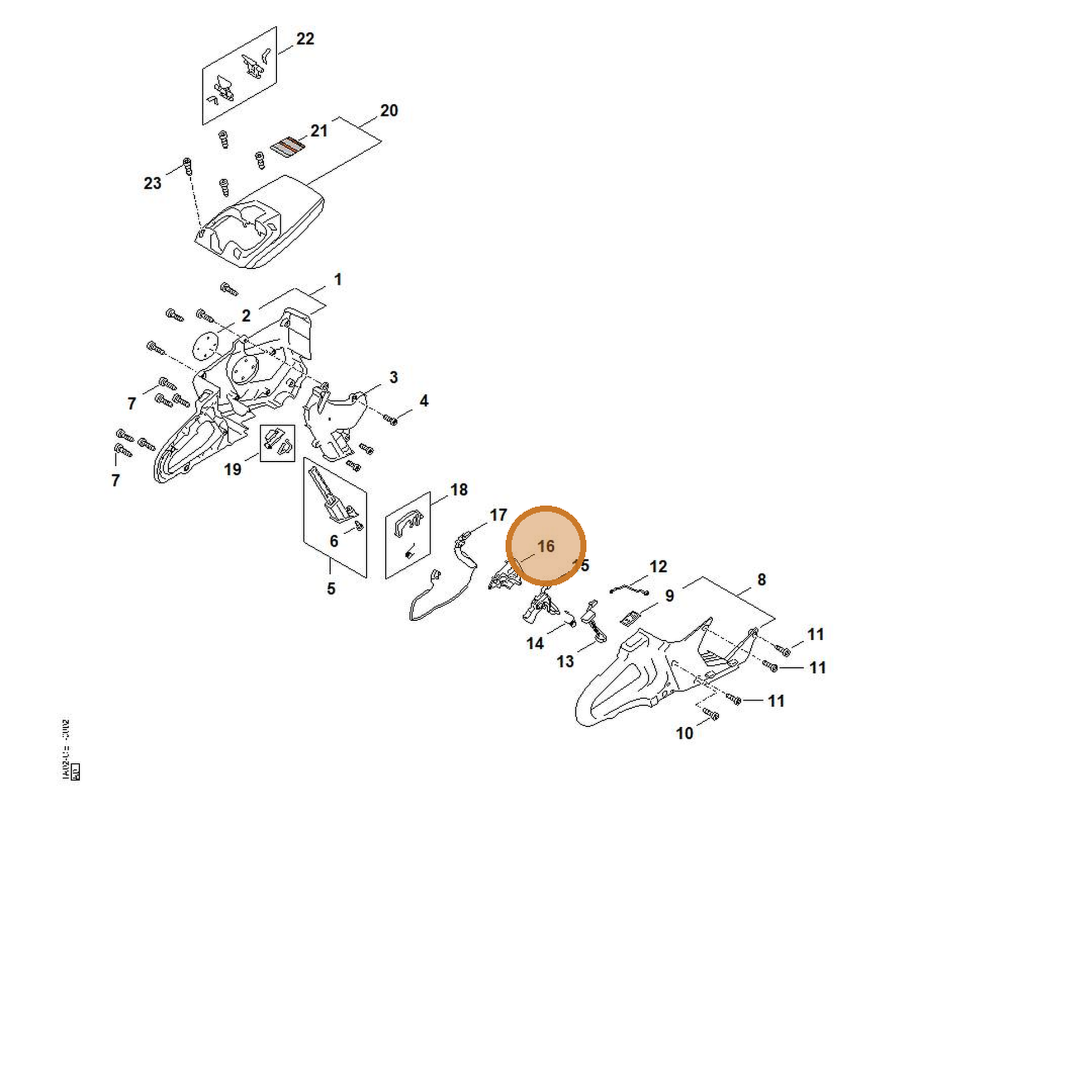 STIHL part TA02-791-5400 — IPL diagram snippet (6x zoom, amber highlight)