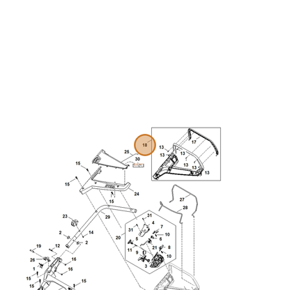 STIHL part WA21-780-3000 — IPL diagram snippet (6x zoom, amber highlight)