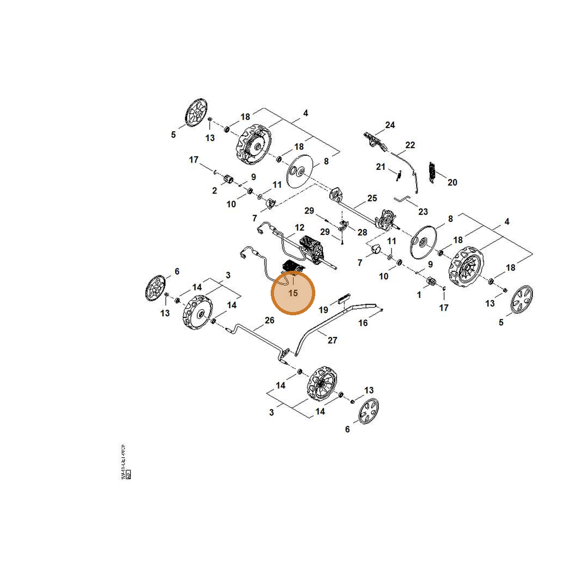 STIHL part WA41-007-1890 — IPL diagram snippet (6x zoom, amber highlight)