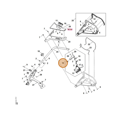 STIHL part WA41-430-1100 — IPL diagram snippet (6x zoom, amber highlight)