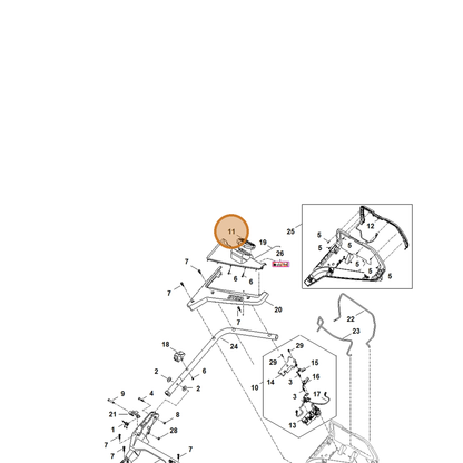 STIHL part WA41-430-3500 — IPL diagram snippet (6x zoom, amber highlight)