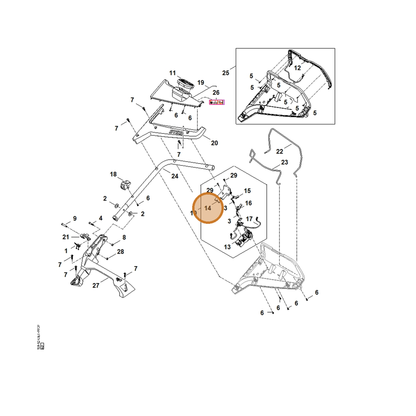 STIHL part WA41-432-5100 — IPL diagram snippet (6x zoom, amber highlight)