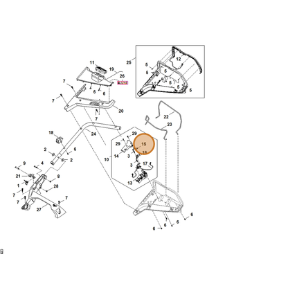 STIHL part WA41-435-2400 — IPL diagram snippet (6x zoom, amber highlight)