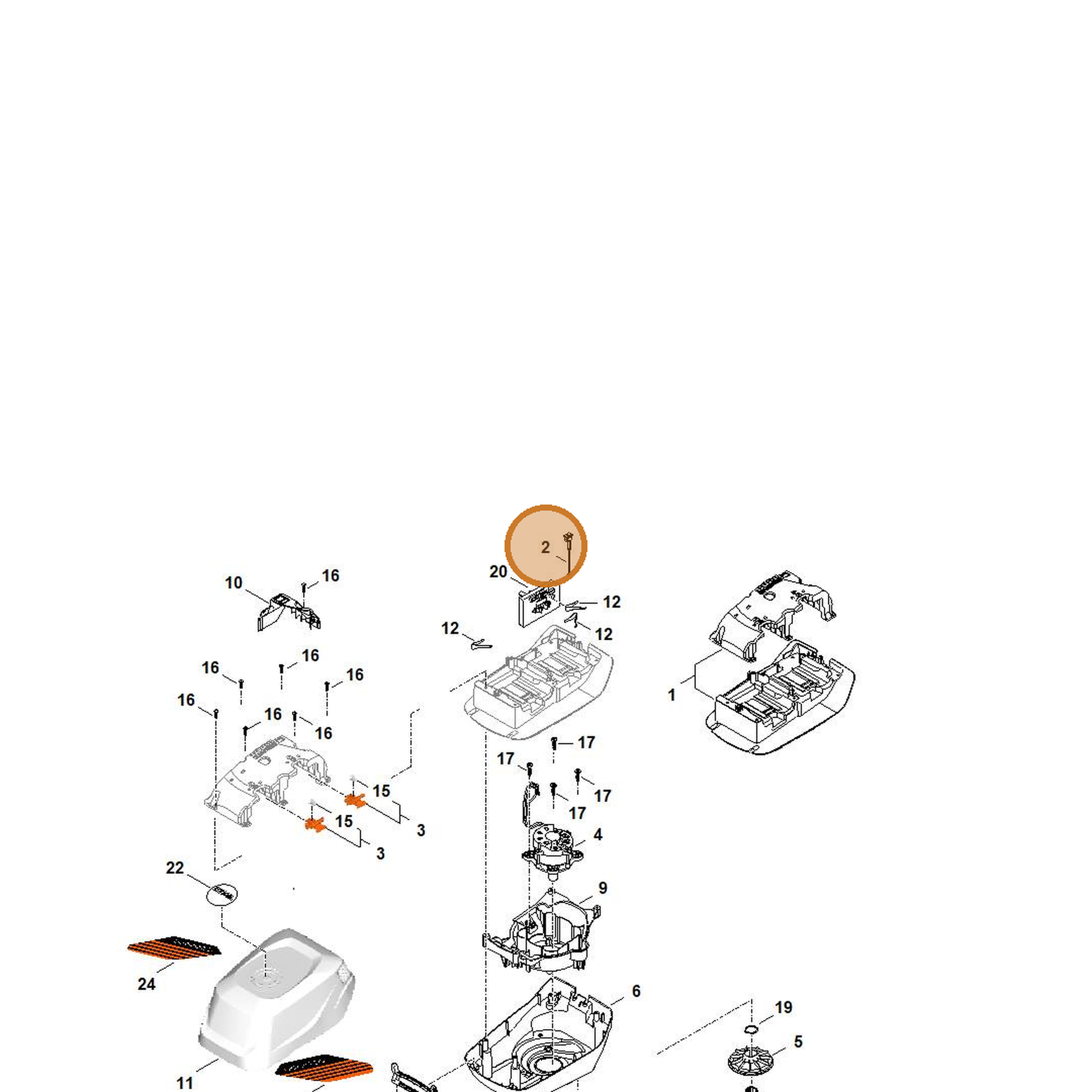 STIHL part WA41-440-3005 — IPL diagram snippet (6x zoom, amber highlight)