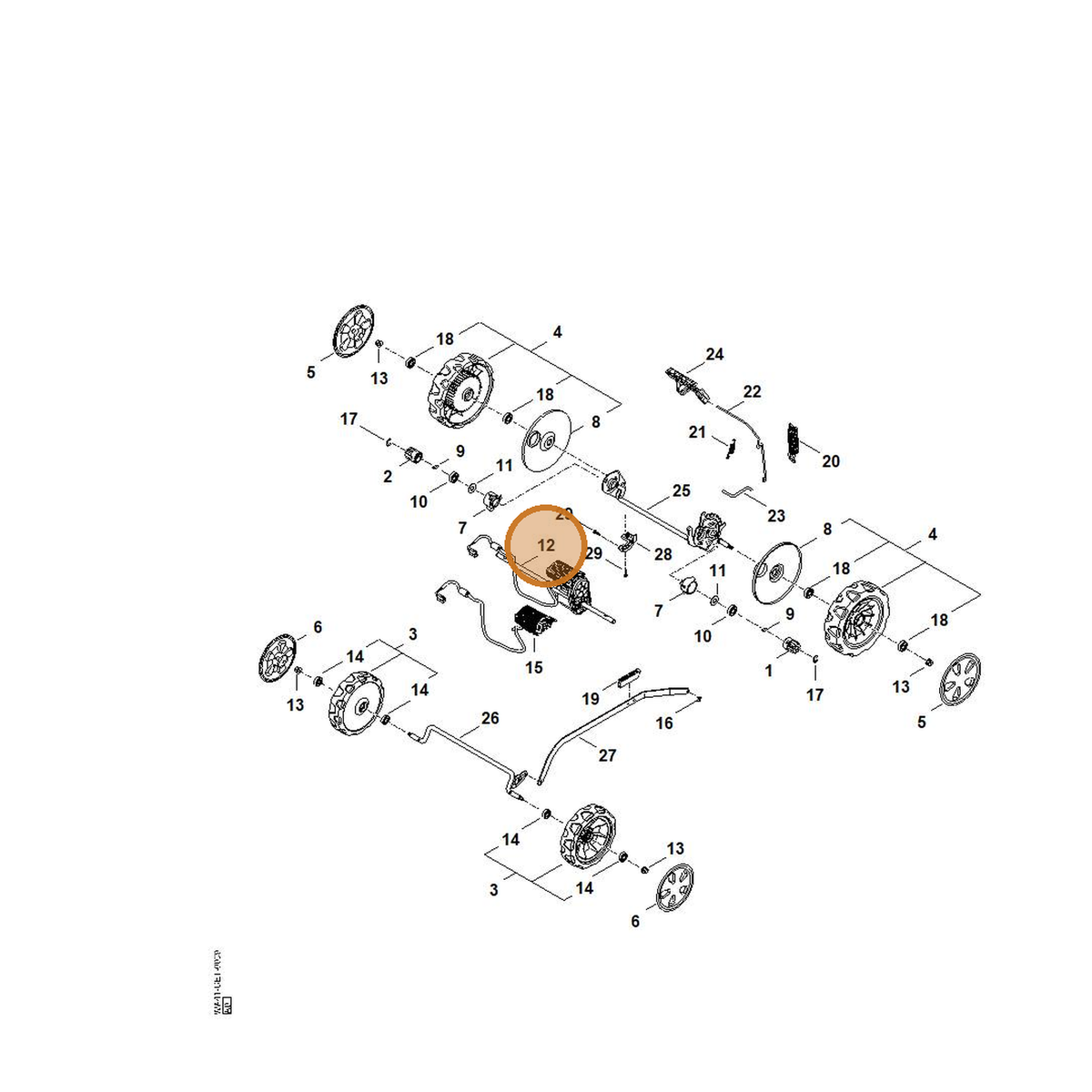 STIHL part WA41-640-0100 — IPL diagram snippet (6x zoom, amber highlight)