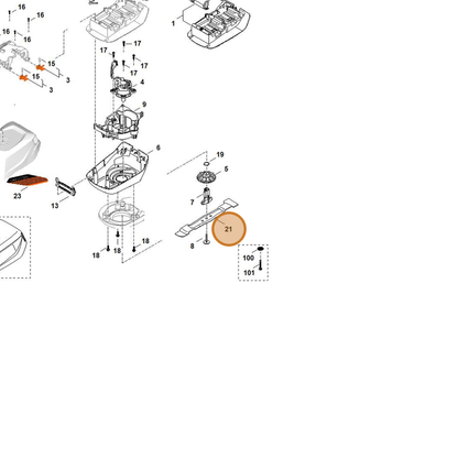 STIHL part WA41-702-0105 — IPL diagram snippet (6x zoom, amber highlight)