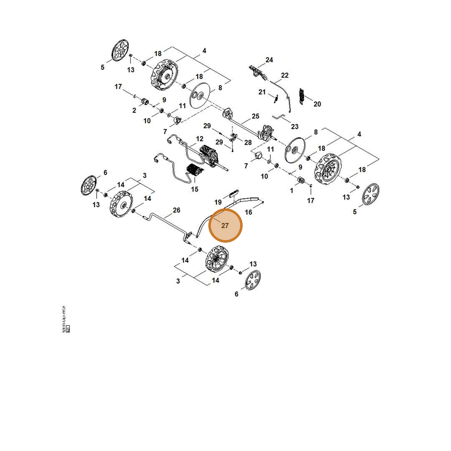 STIHL part WA41-703-8800 — IPL diagram snippet (6x zoom, amber highlight)