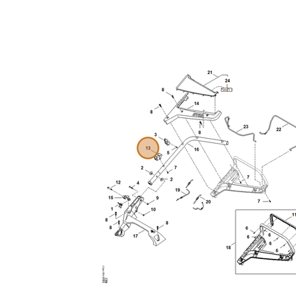 STIHL part WA41-706-0105 — IPL diagram snippet (6x zoom, amber highlight)