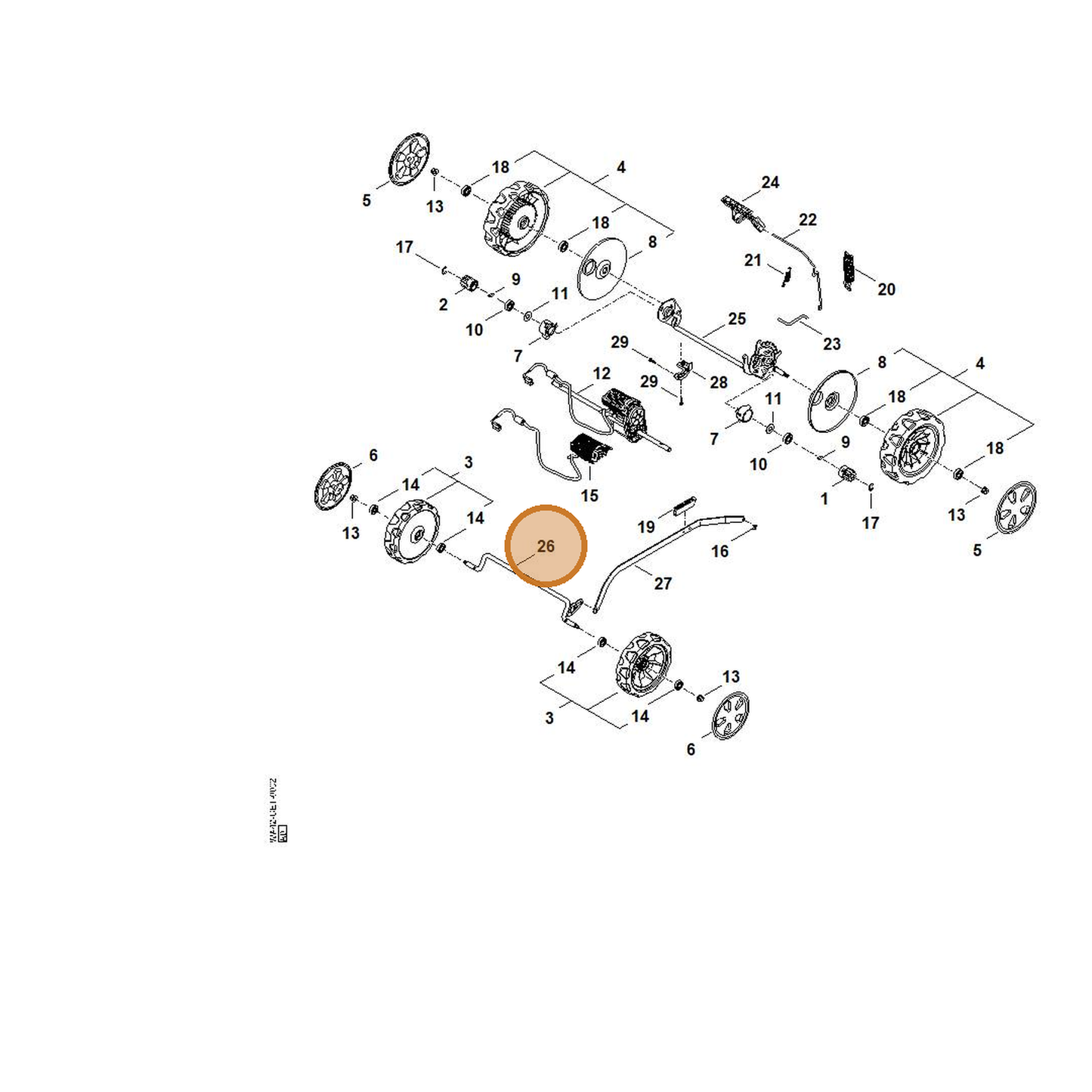STIHL part WA42-700-2405 — IPL diagram snippet (6x zoom, amber highlight)