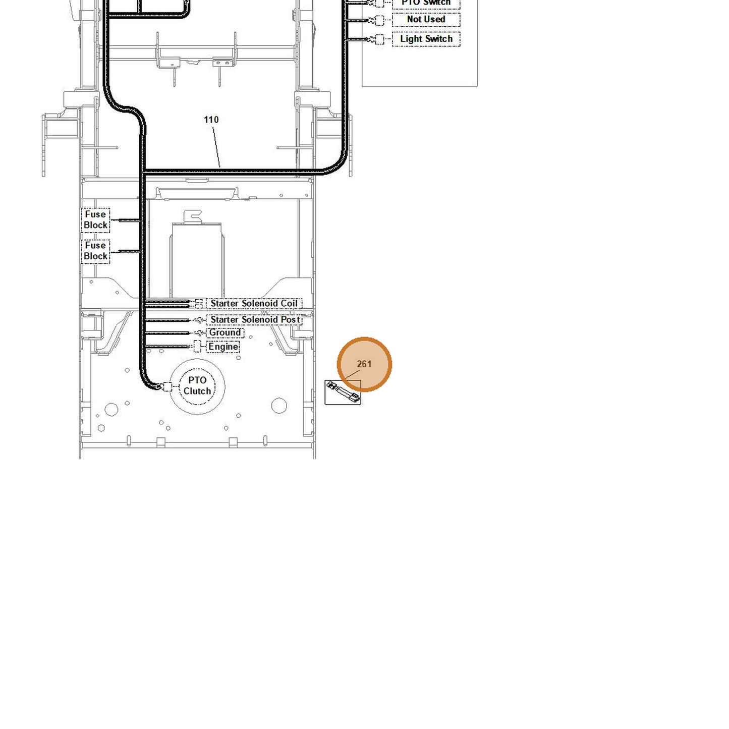 STIHL part WB05-007-1800 — IPL diagram snippet (6x zoom, amber highlight)