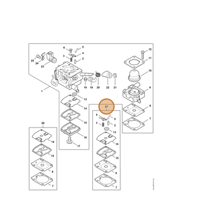 STIHL part Z000-001-K177 — IPL diagram snippet (6x zoom, amber highlight)