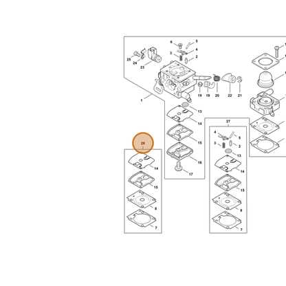 STIHL part Z000-003-K103 — IPL diagram snippet (6x zoom, amber highlight)