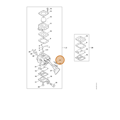 STIHL part Z000-030-Z011 — IPL diagram snippet (6x zoom, amber highlight)