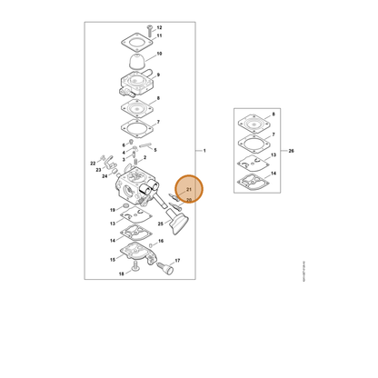 STIHL part Z000-030-Z012 — IPL diagram snippet (6x zoom, amber highlight)