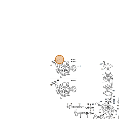 STIHL part Z000-030-Z035 — IPL diagram snippet (6x zoom, amber highlight)