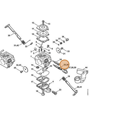 STIHL part Z000-030-Z045 — IPL diagram snippet (6x zoom, amber highlight)