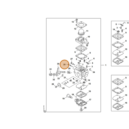 STIHL part Z000-031-Z009 — IPL diagram snippet (6x zoom, amber highlight)