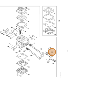 STIHL part Z000-061-A000 — IPL diagram snippet (6x zoom, amber highlight)