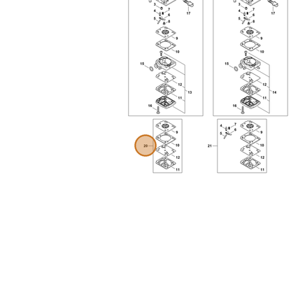 STIHL part Z010-003-K011 — IPL diagram snippet (6x zoom, amber highlight)