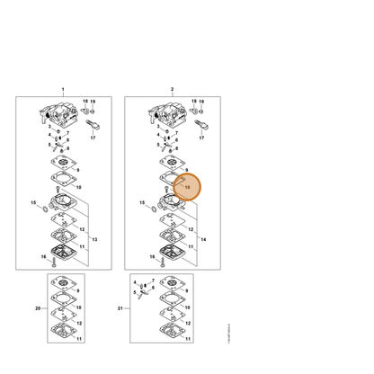 STIHL part Z010-016-Z000 — IPL diagram snippet (6x zoom, amber highlight)