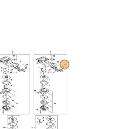 STIHL part Z010-031-K018 — IPL diagram snippet (6x zoom, amber highlight)