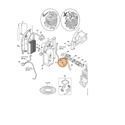 STIHL part Z010-042-Z008 — IPL diagram snippet (6x zoom, amber highlight)
