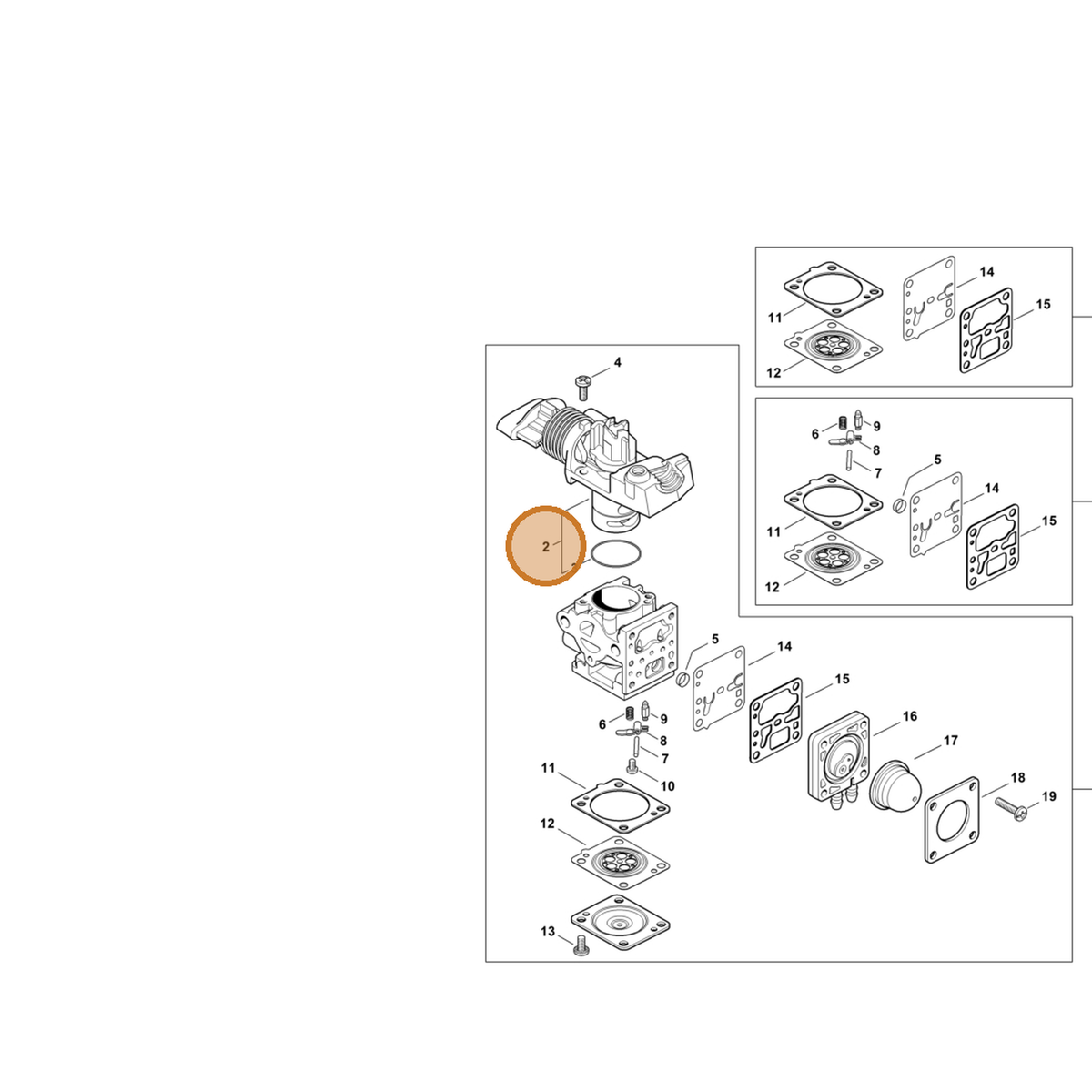STIHL part Z010-078-K000 — IPL diagram snippet (6x zoom, amber highlight)
